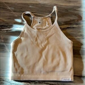 ACTA Ribbed Beige Tank Top